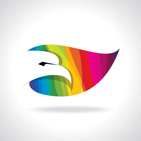 Icono de cabeza de águila colorido — Vector de stock