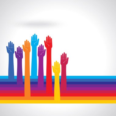 Team symbol Multicolored hands