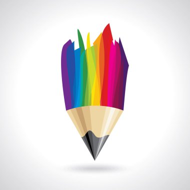 Creative colorful pencil icon clipart