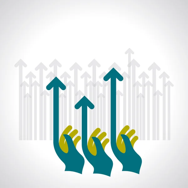 Mänsklig hand push business diagrammet — Stock vektor