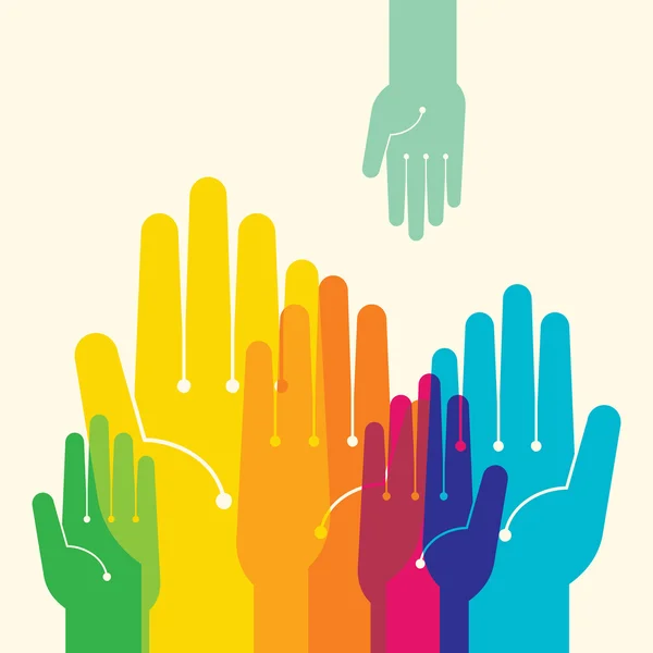 takım sembol çok renkli el