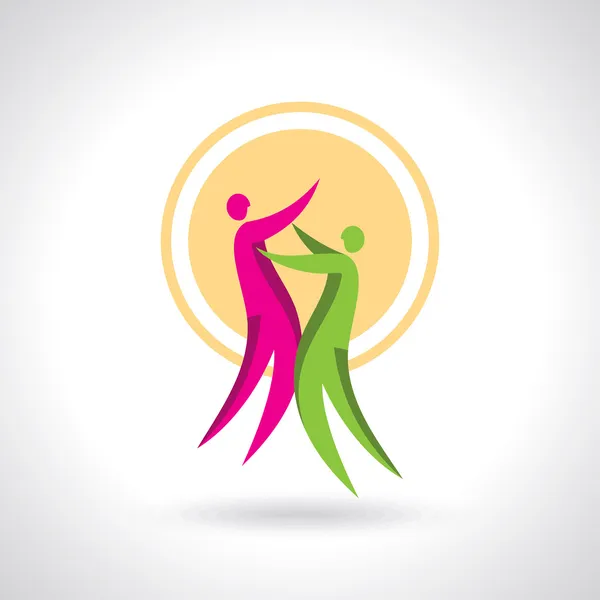 Pareja bailando icono — Vector de stock