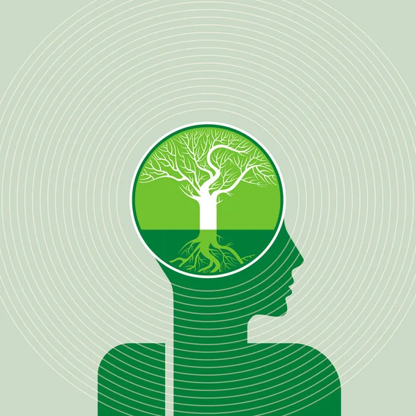 Pensez vert sauver la Terre — Image vectorielle