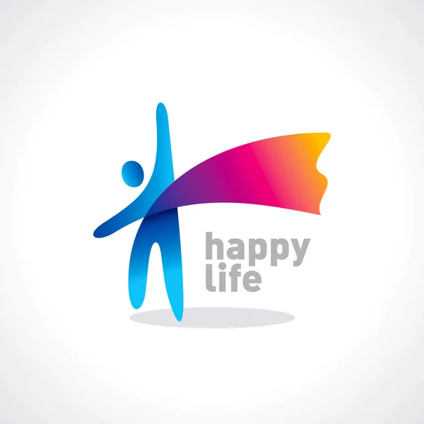 Happy life simbol vektor - Stok Vektor