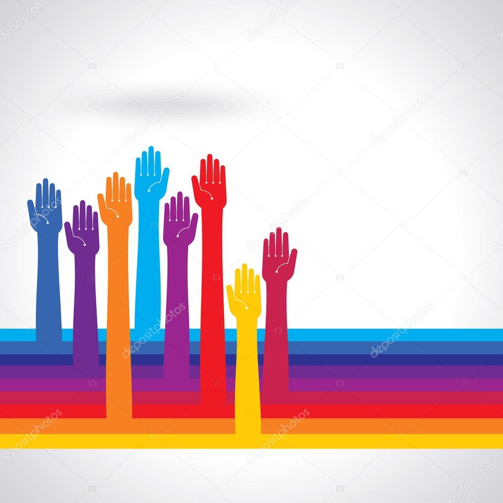 Team symbol Multicolored hands