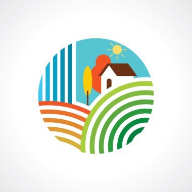 kulübe ile kırsal manzara