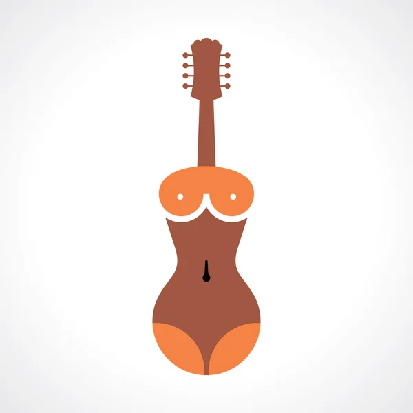 Femme Guitare icône — Image vectorielle