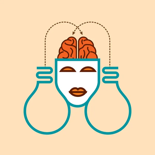 Human head thinking new idea — Stock Vector