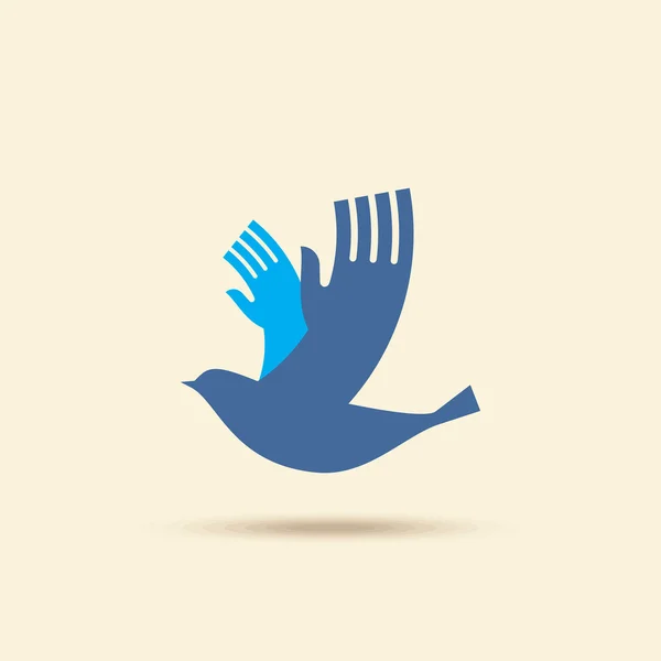 Creative bird with hand — Stock Vector