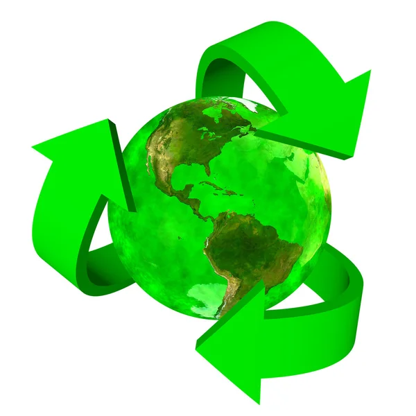 Green Earth eco simbolo - America — Foto Stock