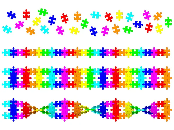 Espiral de ADN coloreado del rompecabezas —  Fotos de Stock