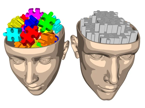 Головоломка мозга женщины и мужчины — стоковое фото