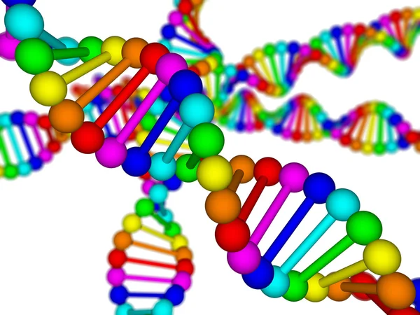 Ilustração 3D do ácido desoxirribonucleico (DNA ) — Fotografia de Stock