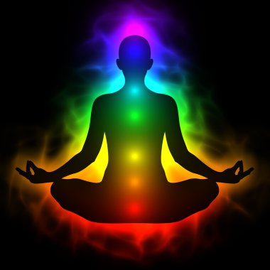 insanın enerji vücut, aura, çakra meditasyon