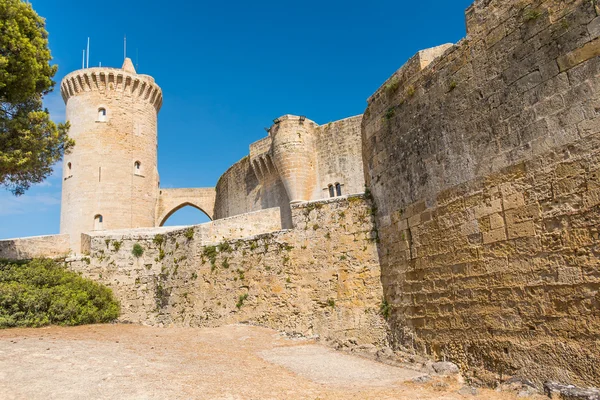 Bellver Castle Castillo tower in Majorca at Palma de Mallorca Ba — Stock Photo, Image