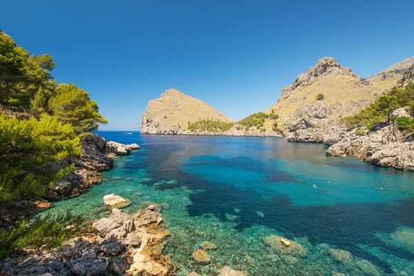 Mallorca sahil, mavi lagün Stok Fotoğraf