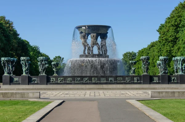 Vigeland park rzeźby fontanny — Zdjęcie stockowe