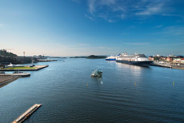 Porto de Oslo com navios de cruzeiro — Fotografia de Stock