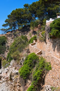 merdiven cliff çizgi costa brava lloret de mar