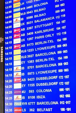 palma de mallorca Havalimanı uçuş bilgi paneli