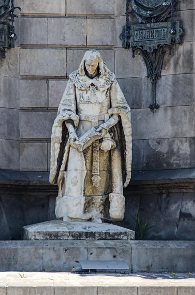 Sculptuur op monument op placa espana barcelona — Stockfoto