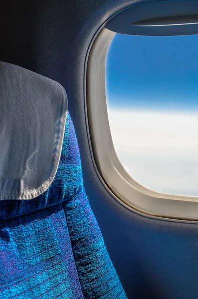 Seats and window in airplane — Stock Photo, Image