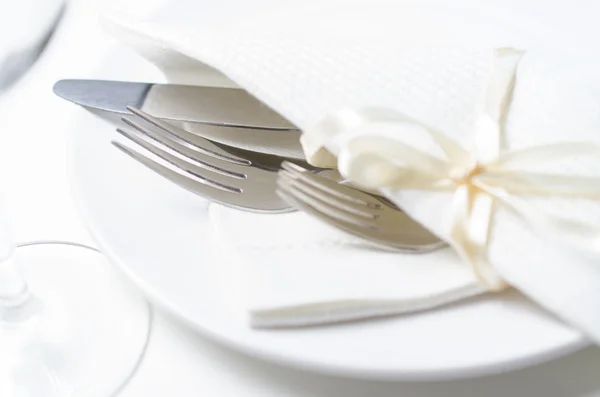 Conjunto de cena en restaurante Fotos de stock libres de derechos