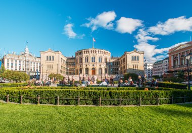 Stortinget Norveç Parlamentosu cephe oslo