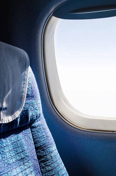 Assento de passageiro num avião — Fotografia de Stock