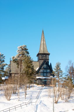 eski holmenkollen Şapel güneşli kış günü oslo Norveç
