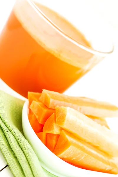 Set con succo e carote — Foto Stock