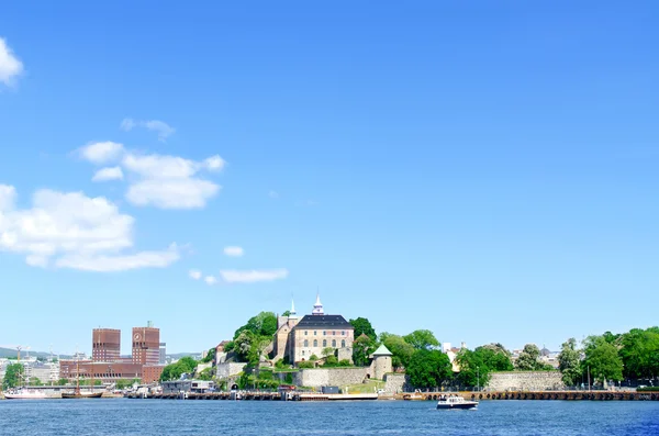 Fiordo di Oslo Akershus Radhuset — Foto Stock