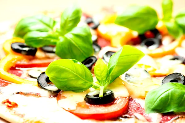 Italian pizza macro — Stock Photo, Image