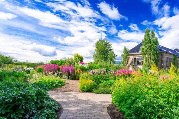 Flowerbed at Botanical garden — Stock Photo, Image