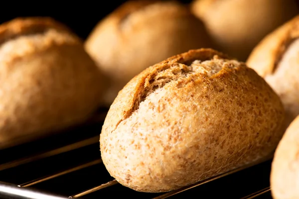 Bread in oven — Stock Photo, Image