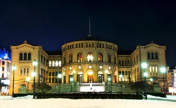 Stortinget at night — Stock Photo, Image