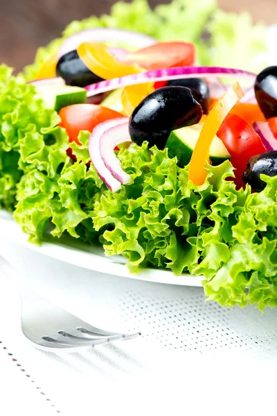 Sallad med grönsaker och grönt — Stockfoto