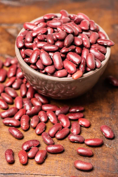 Bowl with raw red beans — Stock Photo, Image