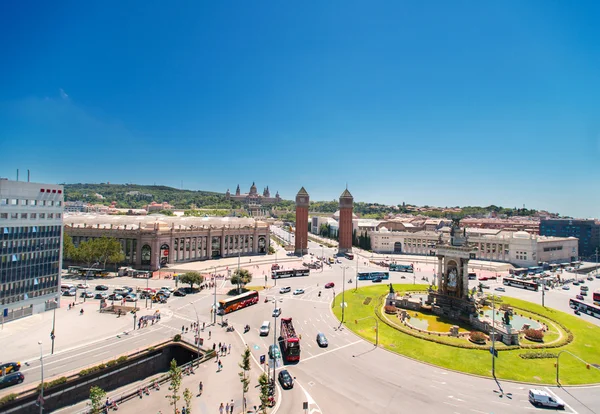 Fontaine Montjuic sur la Plaza de Espana — Photo