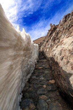 Volkan teide koridor yakınındaki dağ manzarası
