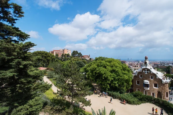 Park Guell with tourists — Stock Photo, Image