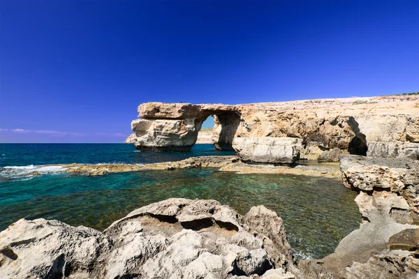 Finestra azzurra su Gozo — Foto Stock