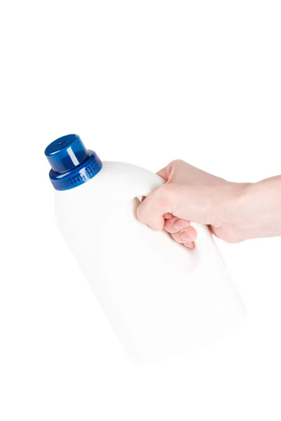 Female hands with plastic bottle — Stock Photo, Image