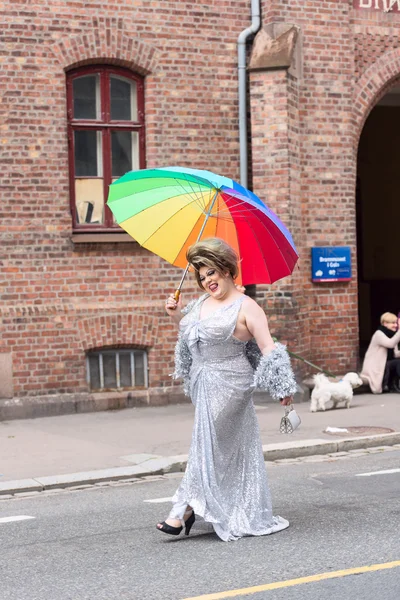 Dame mit Regenschirm — Stockfoto