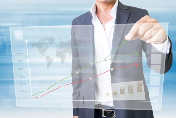 Businessman Using Stockmarket Screen — Stock Photo, Image