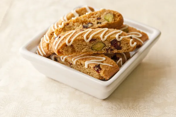 Biscotti with pistachio and cranberry — Stock Photo, Image