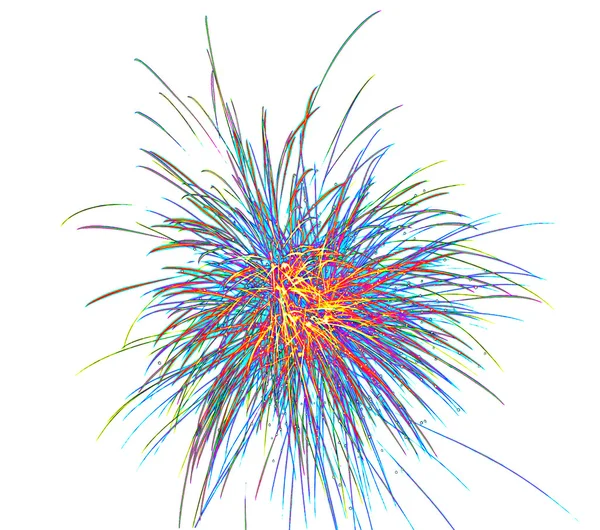 Abstrakt. ohňostroj na bílém pozadí. — Stock fotografie