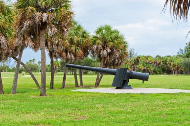 Nineteenth century iron cannon at Fort De Soto, Florida clipart