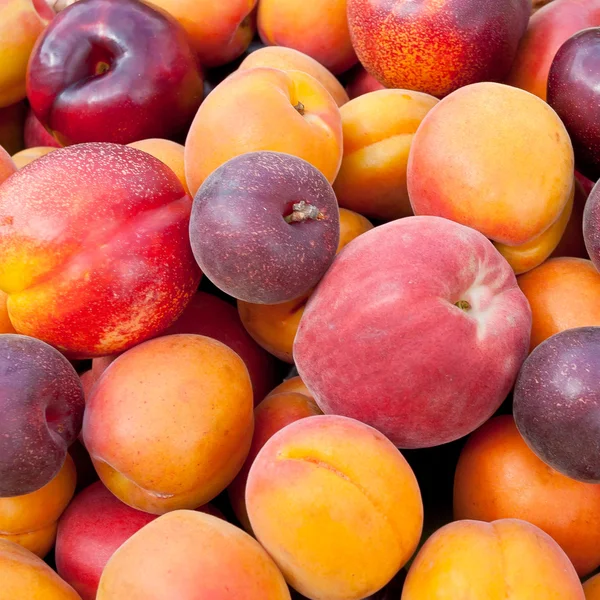 Högen av färgglada frukter. — Stockfoto