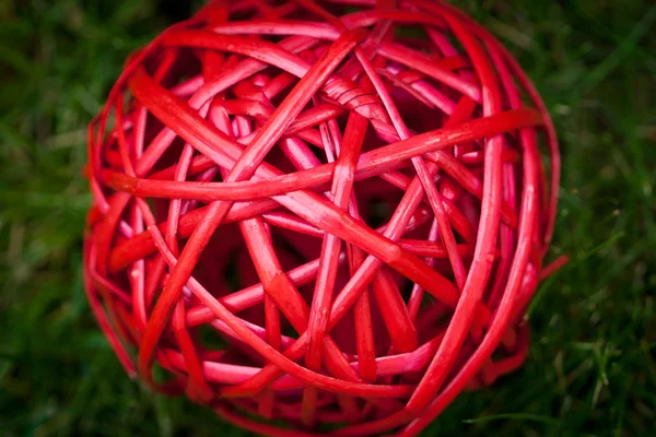 Red tangle ball macro texture background — Stock Photo, Image
